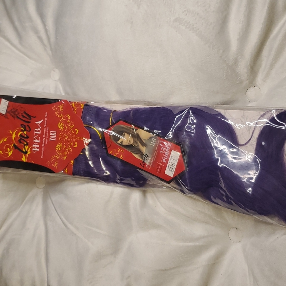 1 pack of purple weave Lovely Heba Yaki human natural hair. 10"